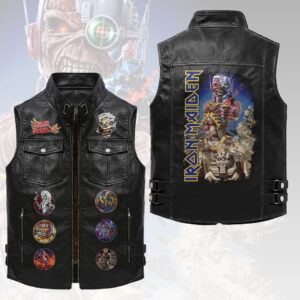 Iron Maiden Premium 2D Sleeveless Leather Vest - HOATT18410