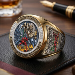 Iron Maiden: The Number of The Beast 3D Engraved Ring - TMTHU7120