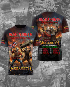 Iron Maiden x Megadeth 2026 World Tour 3D Apparel - TMTHU7031