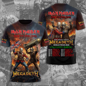 Iron Maiden x Megadeth 2026 World Tour 3D Apparel - TMTHU7031