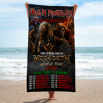 Iron Maiden x Megadeth 2026 World Tour Rectangle Beach Towel – TMTHU6818