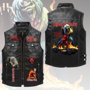 Iron Maiden Premium 2D Sleeveless Leather Vest - HOATT18364