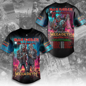 Iron Maiden x Megadeth 2026 World Tour Baseball Jersey - TMTHU7054