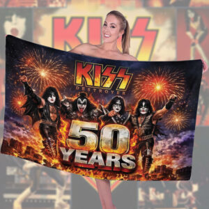 KISS Destroyer 50th Anniversary Rectangle Beach Towel - TMTHU6871