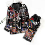 KISS Satin Pajama Set with Piping – TMTHU7043