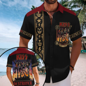 KISS Short Sleeve Button-Down Shirt – TMTHU7128