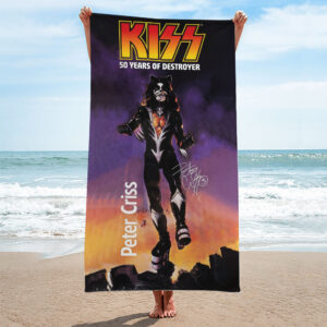 KISS x Peter Criss Rectangle Beach Towel - TMTHU6766.3
