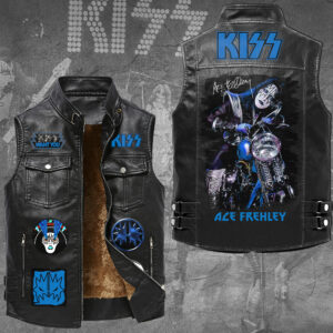 KISS x Ace Frehley Premium 2D Sleeveless Leather Vest - GNE6760