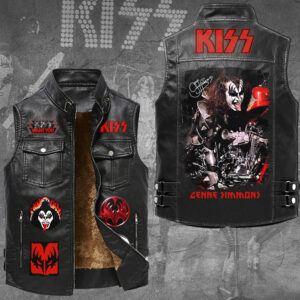 KISS x Gene Simmons Premium 2D Sleeveless Leather Vest - GNE6759