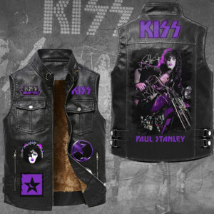 KISS x Paul Stanley Premium 2D Sleeveless Leather Vest - GNE6761