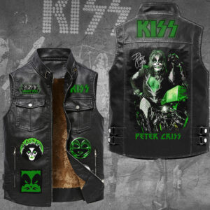 KISS x Peter Criss Premium 2D Sleeveless Leather Vest - GNE6762