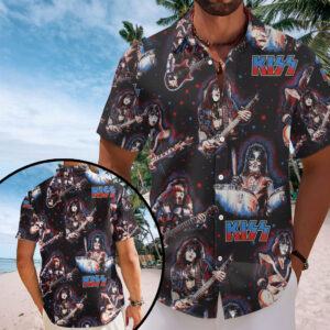 KISS Short Sleeve Button-Down Shirt - TANTN23854