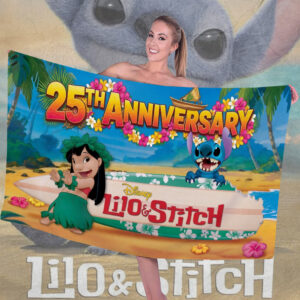 Lilo and Stitch 25th Anniversary Rectangle Beach Towel - TMTHU7038