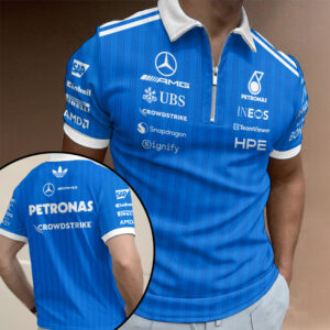 Mercedes AMG Petronas F1 Team Zip Polo Shirt - TANTN23747