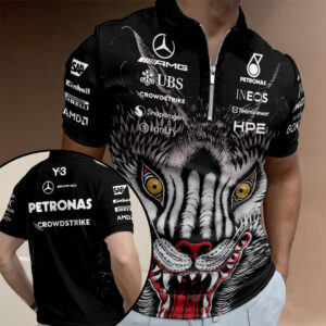 Mercedes AMG Petronas F1 Team x Y-3 Zip Polo Shirt - TANTN23561