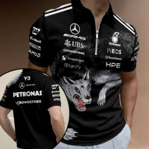 Mercedes AMG Petronas F1 Team x Y-3 Zip Polo Shirt - TANTN23564