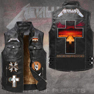 Metallica Premium 2D Sleeveless Leather Vest - GNE6811