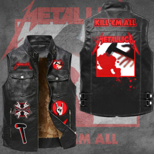 Metallica Premium 2D Sleeveless Leather Vest - GNE6813