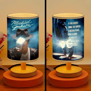 Michael Jackson Wooden Base Fabric Lamp - HOATT18356