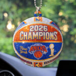 New York Knicks 2026 NBA Finals Champions Custom shape 2-sided Acrylic Car Ornament – HOATT18879