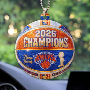 New York Knicks 2026 NBA Finals Champions Custom shape 2-sided Acrylic Car Ornament - HOATT18879