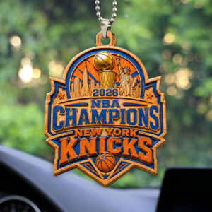 New York Knicks 2026 NBA Finals Champions Custom shape 2-sided Acrylic Car Ornament - HOATT18880