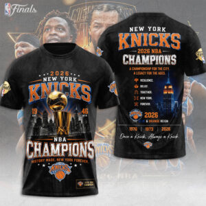 New York Knicks 2026 NBA Finals Champions 3D Apparel - TMTHU6937