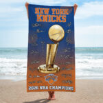 New York Knicks NBA Champions 2026 Rectangle Beach Towel – TMTHU6941