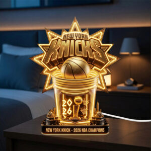 New York Knicks NBA Finals Champions 2026 Custom Shape Acrylic Light Box - TMTHU6939