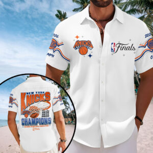 New York Knicks 2026 NBA Finals Champions Short Sleeve Button-Down Shirt – HOATT19031