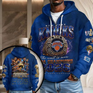 New York Knicks 2026 NBA Finals Champions 3D Unisex Waffle Hoodie - TMTHU6927