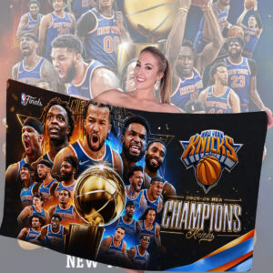 New York Knicks NBA Champions 2026 Rectangle Beach Towel - TMTHU6805