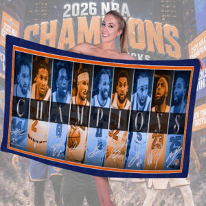New York Knicks NBA Champions 2026 Rectangle Beach Towel - TMTHU6884