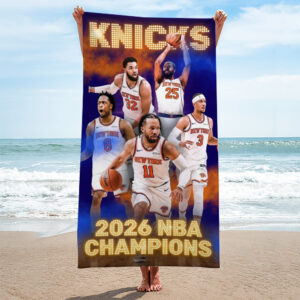 New York Knicks NBA Champions 2026 Rectangle Beach Towel - TMTHU7034