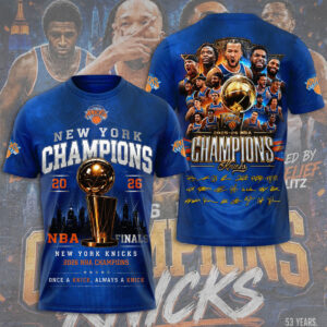 New York Knicks NBA Finals Champions 2026 3D Apparel - TMTHU6914