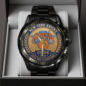 New York Knicks NBA Finals Champions 2026 Black Stainless Steel Watch - TANTN23768