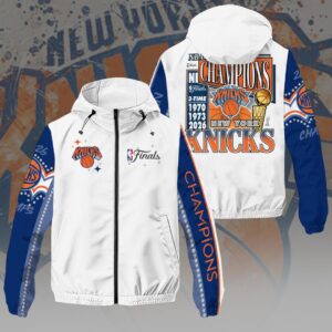 New York Knicks 2026 NBA Finals Champions 3D Windbreaker Jacket - HOATT18981