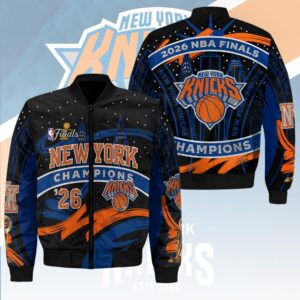 New York Knicks 2026 NBA Finals Champions 3D Bomber Jacket - HOATT18779