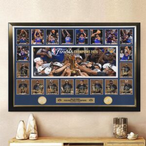 New York Knicks 2026 NBA Finals Champions Rectangle Canvas With Inner Frame - HOATT18773