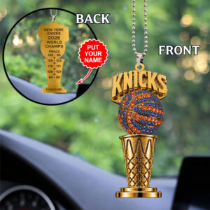 Personalized New York Knicks NBA Finals Champions 2026 Custom shape 2-sided Acrylic Car Ornament - TANTN23926