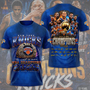 New York Knicks NBA Finals Champions 2026 3D Apparel - TMTHU6887