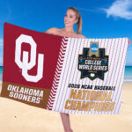 Oklahoma Sooners 2026 NCAA Baseball Men’s College World Series Champions Rectangle Beach Towel – TANTN23831