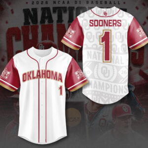 Oklahoma Sooners 2026 NCAA Baseball Men's College World Series Champions Baseball Jersey - TMTHU7022