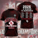 Oklahoma Sooners 2026 NCAA Baseball Men’s College World Series Champions 3D Apparel – TMTHU7019