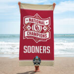 Oklahoma Sooners 2026 NCAA Baseball Men’s College World Series Champions Rectangle Beach Towel – TANTN23833