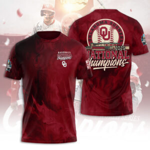 Oklahoma Sooners 2026 NCAA Baseball Men's College World Series Champions 3D Apparel - TANTN23838