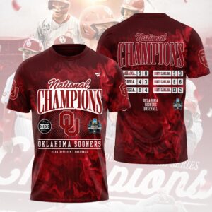 Oklahoma Sooners 2026 NCAA Baseball Men's College World Series Champions 3D Apparel - HOATT18954