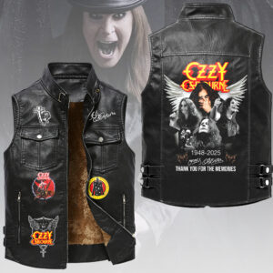 Ozzy Osbourne Premium 2D Sleeveless Leather Vest - HOATT18347