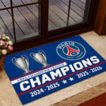 Paris Saint-Germain Champions of Europe 25/26 Custom Doormat – TANTN23331
