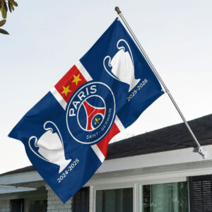 Paris Saint-Germain Champions of Europe 25/26 3D Double-side House Flag - TANTN23328